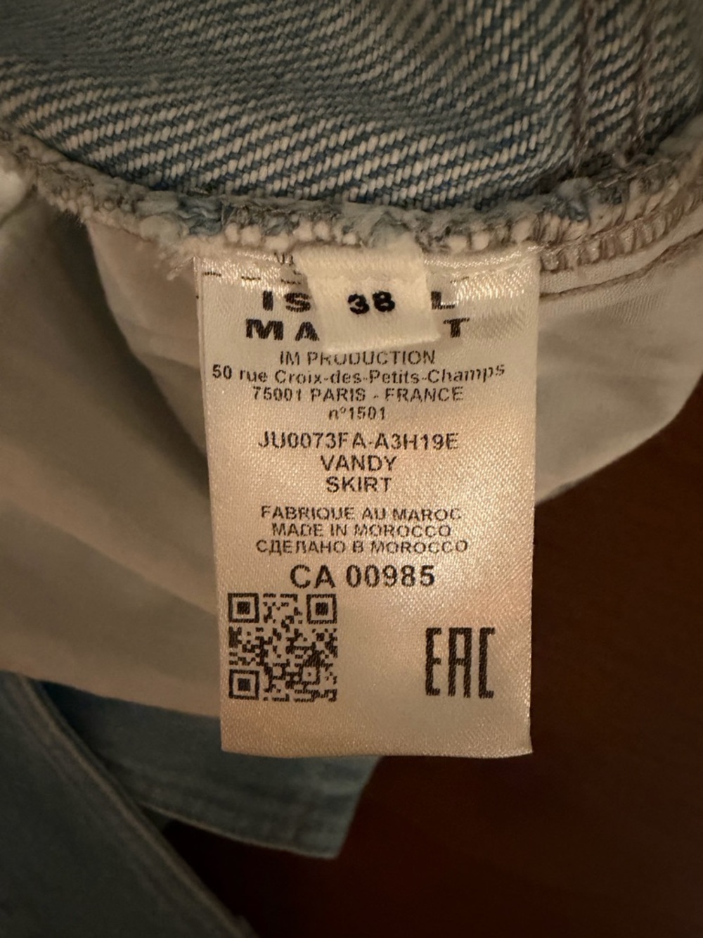 Isabel Marant Etoile Vandy Denim Midi Skirt 38 Button Front High Rise Light Wash - Picture 4 of 10